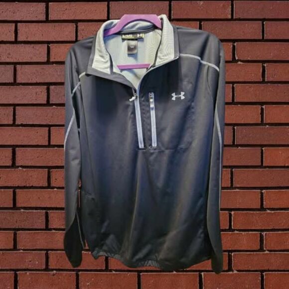 Under Armour Men's 1/2 Zip Pullover Jacket Black Loose Fit Storm Size‎ XL (4118) - Picture 1 of 3